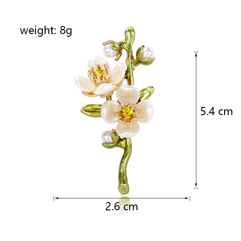 12g Weight Brooches Classification Zinc alloy Material Flower Pattern Pastoral Simple Style Pin Flower Zinc Alloy Plating Unisex Brooches 无