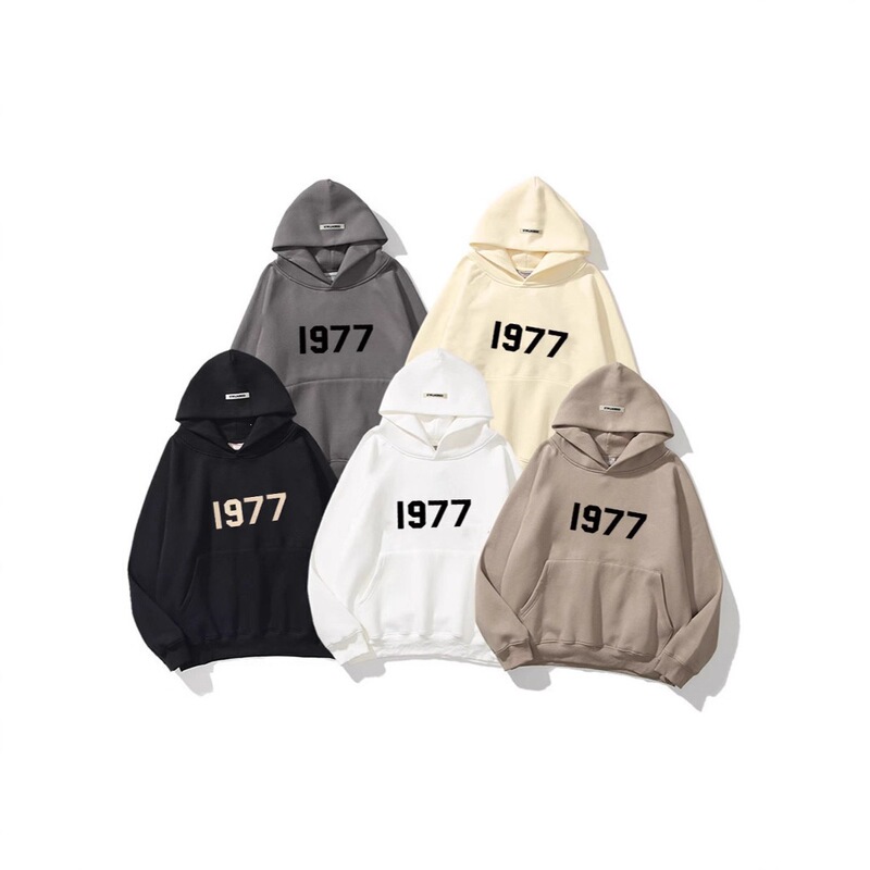 2026 New Cross-Border Fog Trendy Brand High Street Loose Fleece 1977 Letter Sweatshirt Unisex Casual Hoodie 2026 New Cross-Border Fog Trendy Brand High Street Loose Fleece 1977 Letter Sweatshirt Unisex Casual Hoodie