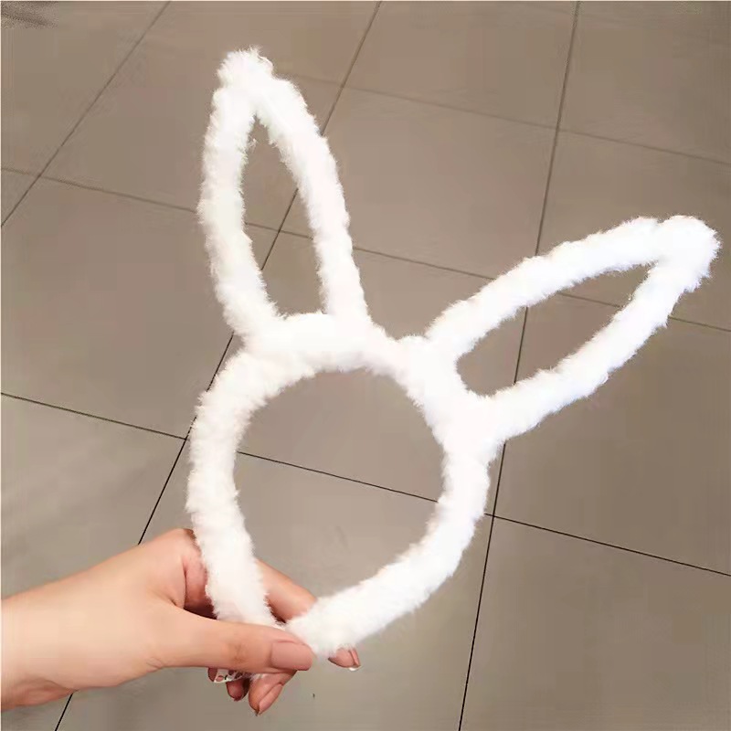 13cm 플러시 토끼 귀 랙 화이트