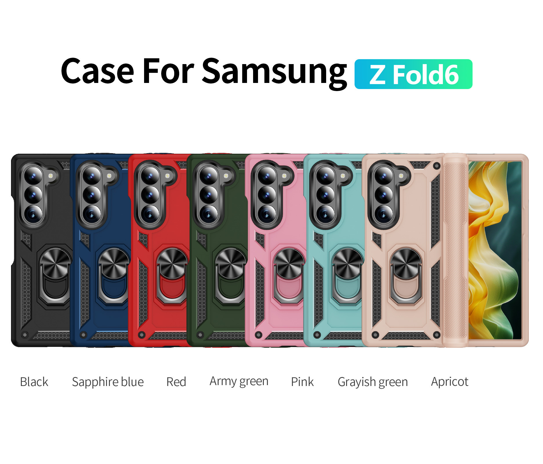 Samsung Galaxy Fold Protective Shockproof Case With Magnetic Stand_voghion.com