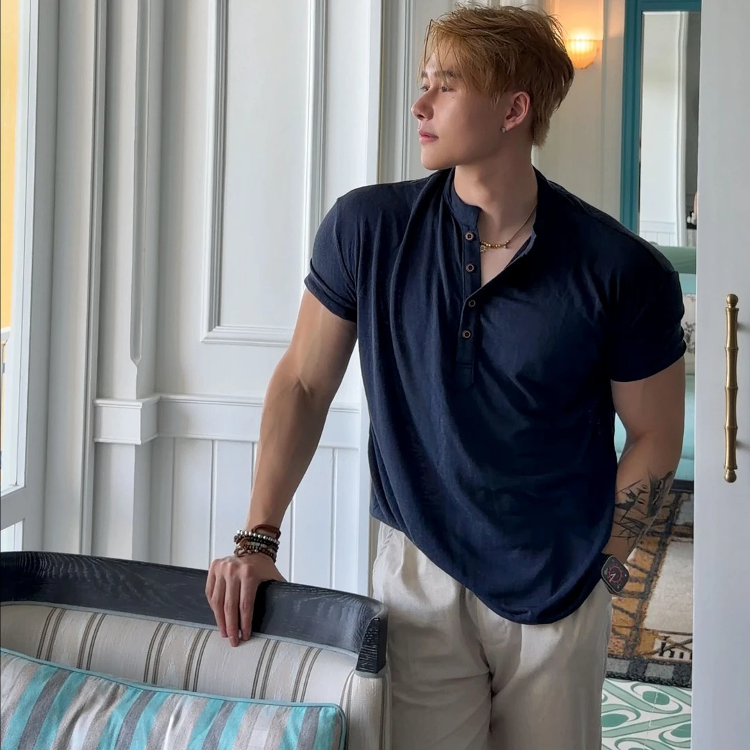 Kişi üçün Lyocell Tencel Henley köynək, yumşaq parça