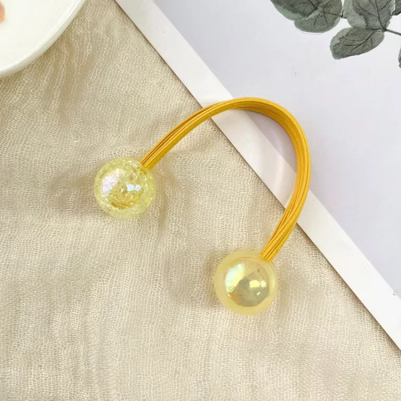 Coreana para niños explosión perla princesa doble anillo de cabello joyería para el cabello de la niña cuerda de cabello para el cabello de los estudiantes lindos tiras de goma
