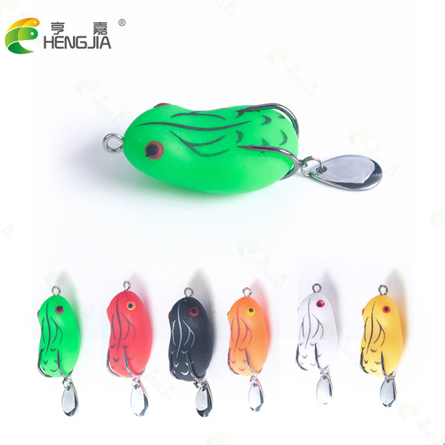 HENGJIA Hengjia Fishing Gear Luya Sequins Double Hook Thunder Frog Wholesale 6 Color Frog Bait 8g14G Soft Bait Egg Frog