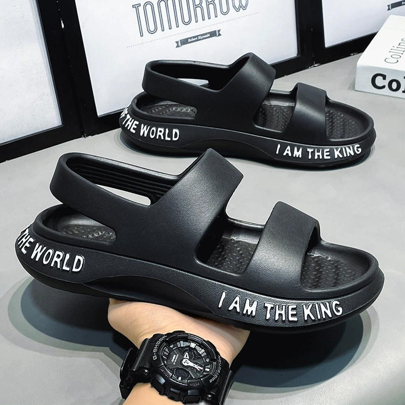 Summer beach footwear, casual footwear, sandals, slide, breathable comfortable sports shoes, Korean style, soft sole