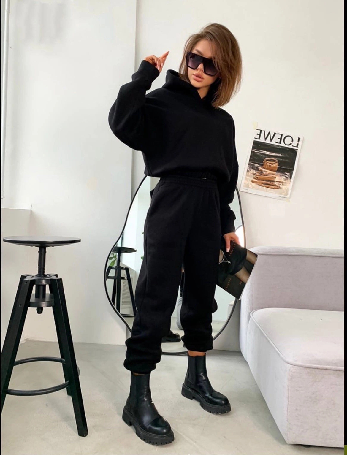 1042g Weight Long Sleeve Sleeve Length Cotton Blend, Polyester Fabric Type Pants Sets Sets Type 2 Pieces Set Quantity Holiday, Daily Occasion Hooded Neckline Loose Fit Type Solid Color Pattern Winter, Autumn Season Women's Gender Streetwear Style Women's Hoodies Sets Long Sleeve Streetwear Solid Color 8