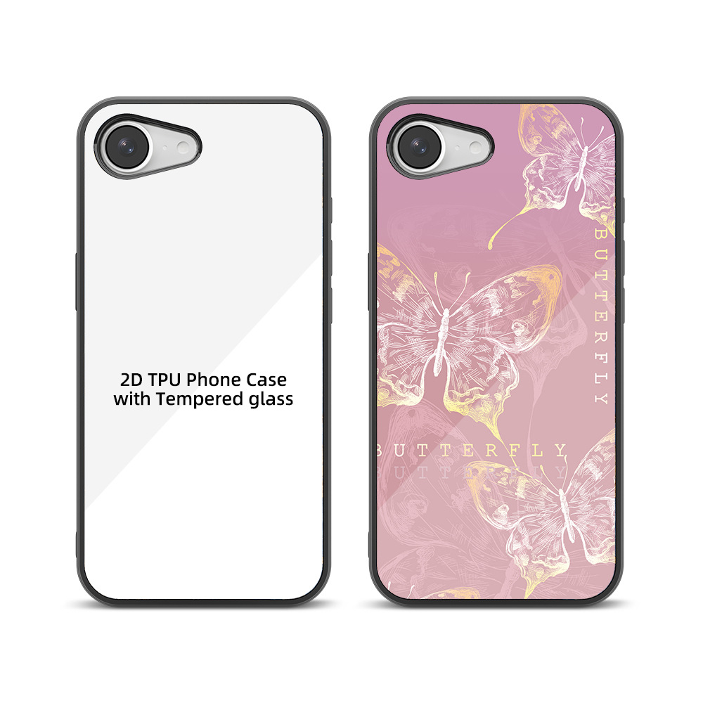 Adecuado para Phone16 E transferencia de calor Apple 15 carcasa del teléfono TPU vidrio sublimación material en blanco