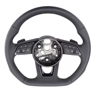 Flat-Bottomed Sports Steering Wheel Suitable for Audi A3 A6 C7 S4 B9 S7 A5 B8.5 Rs3 Sq5 (Steering wheel) - black-1