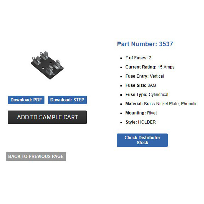 KEYSTONE ELECTRONICS 3537 保护保险丝短路保险座