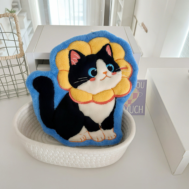 卡通猫咪擦手巾批发吸水易干厨房擦手布浴室可挂式儿童小毛巾跨境|undefined