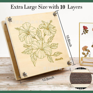 Solid wood hand-made embossed plate dried flower extruder plant specimen handmade tools detachable flower embossing device