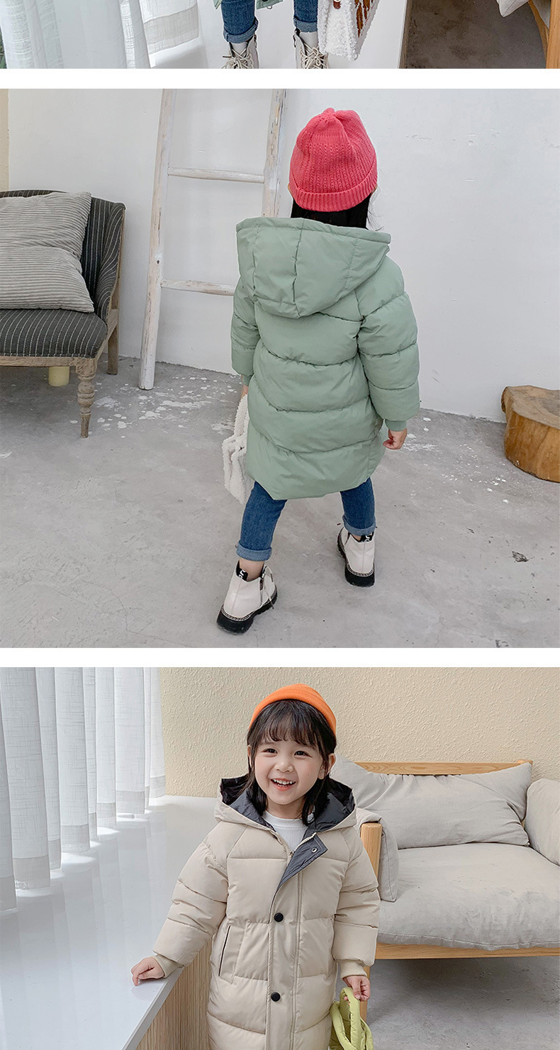Kinderbekleidung Wattierte Kinderjacke für Jungen und Mädchen, Daunenjacke, wattierte Jacke für Babys, mittellanger Mantel_voghion.com