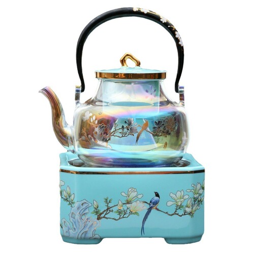 Supply Dehua ceramic tea ceremony tea set around the stove for tea making electric ceramic stove direct supply glass teapot set national style tea making set