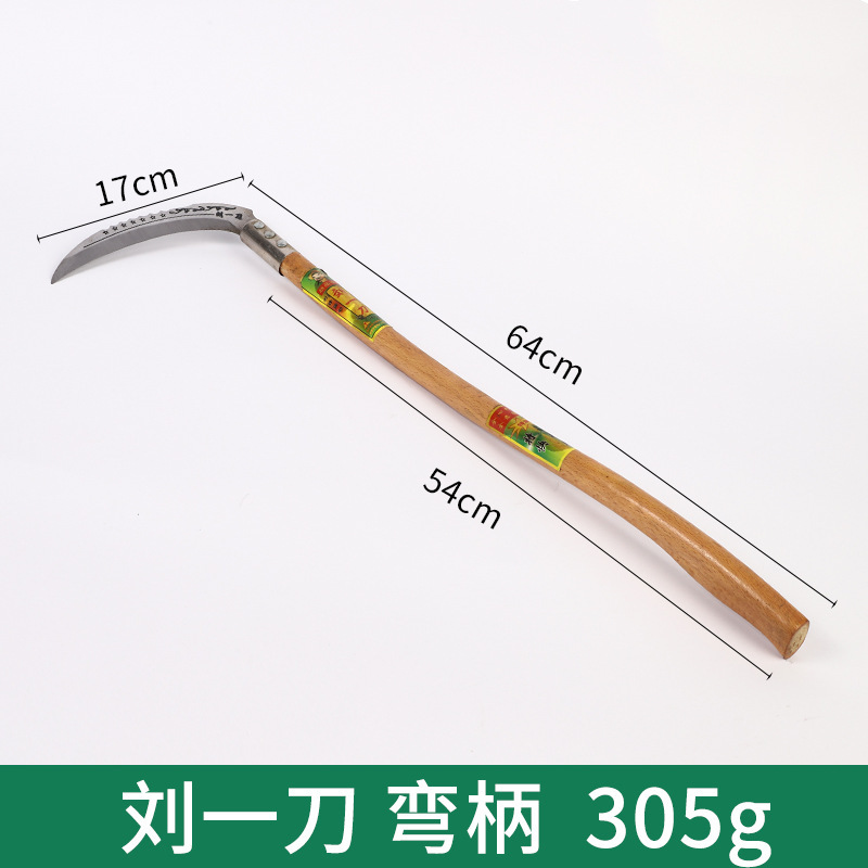 65マンガン鋼鎌木柄農業用草刈鎌収穫作物開路曲げ刃屋外農業用工具|undefined