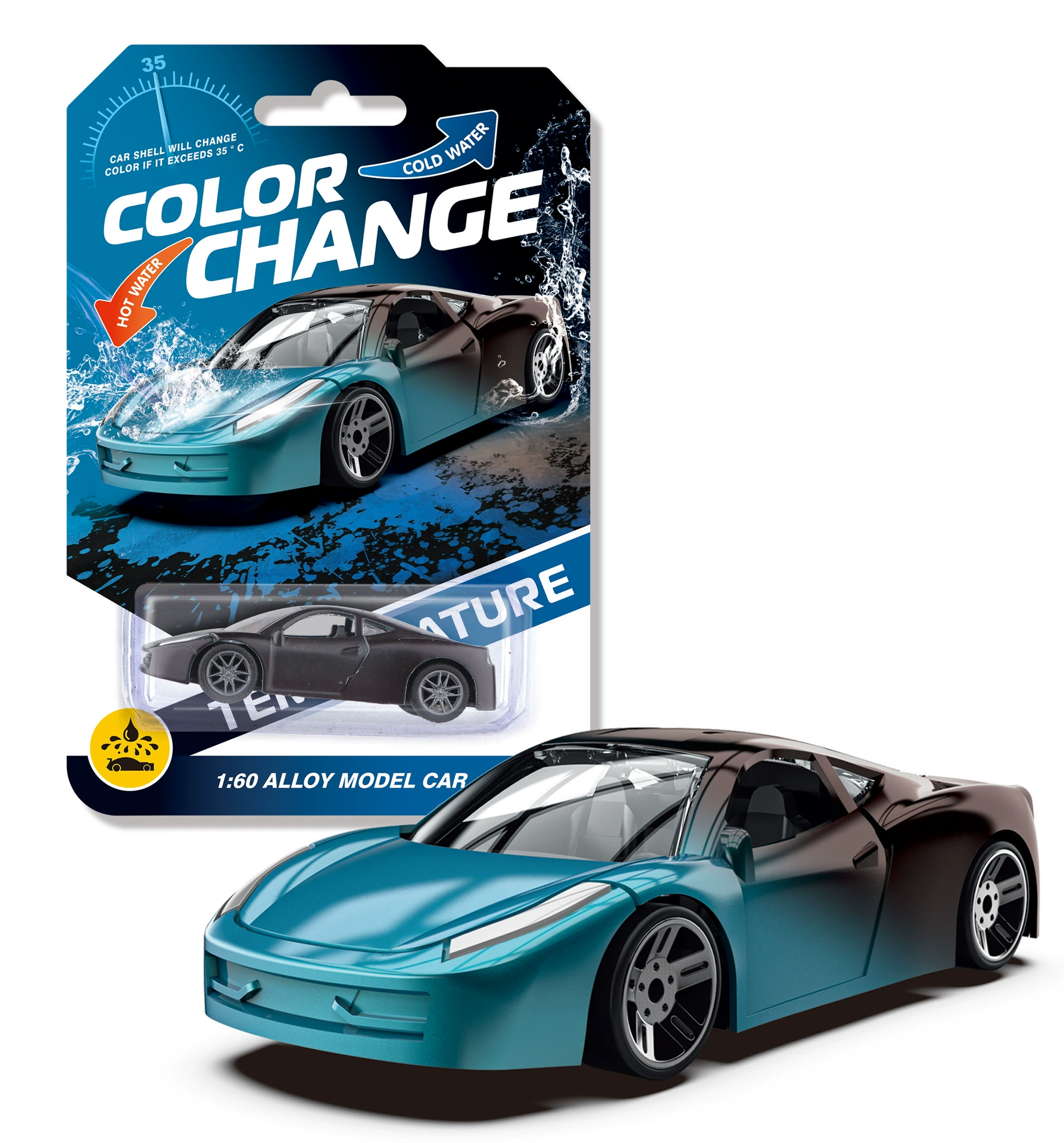 Changyang алюминиевая модель машины 1:64 - гоночная игрушка для мальчиков с термометром, металлический набор