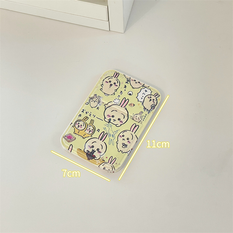 Nuevos espejos de maquillaje de dibujos animados de jiikawa grandes espejos de maquillaje portátiles plegables para dormitorios de estudiantes espejos de escritorio