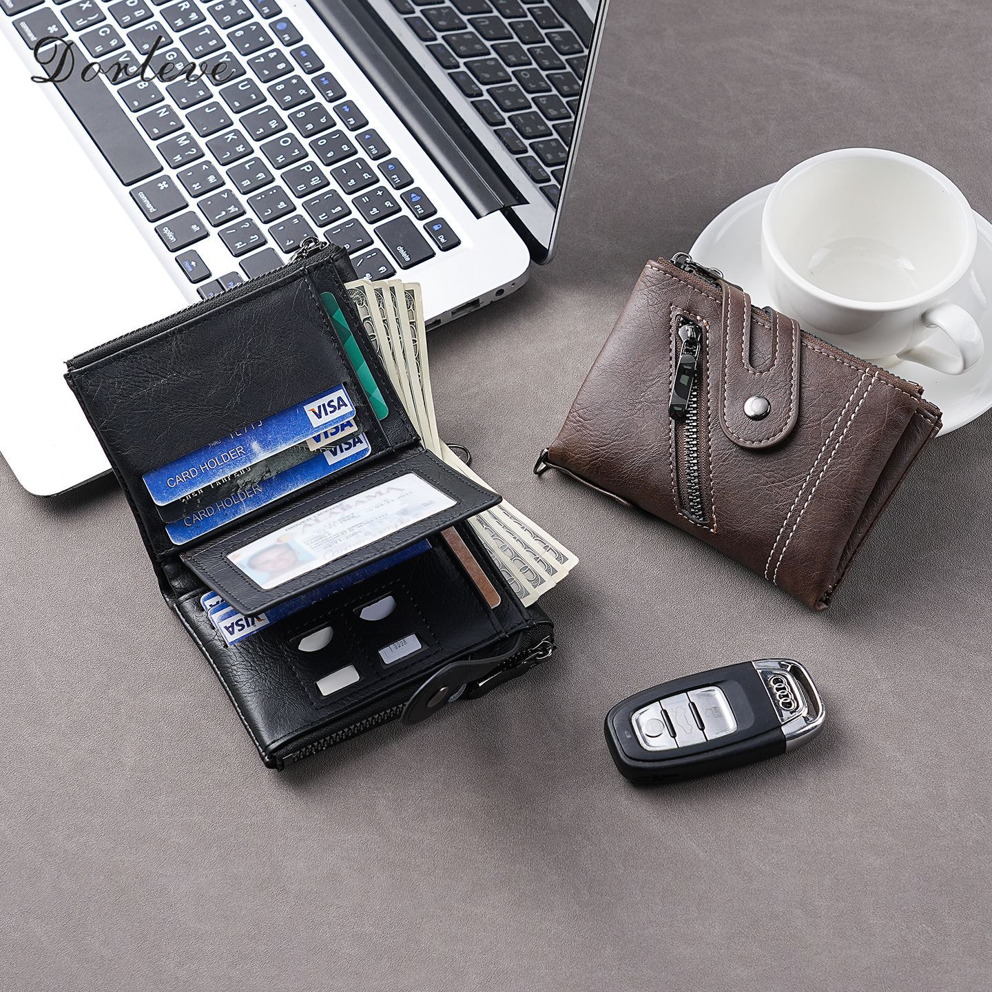 Cross-Border Wholesale Men's Wallets, Multi-Color Pu Leather Short Zipper Buckle Wallet, New Style Wallet Coin Purse