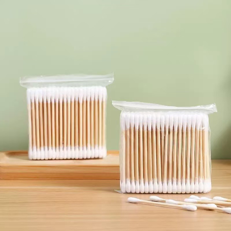 Eyelash Cotton Swabs, Double-Ended Disposable Wooden Sticks, Makeup Cotton Swabs, Cotton Swabs for Makeup Removal, Makeup Cleaning, and Hygiene