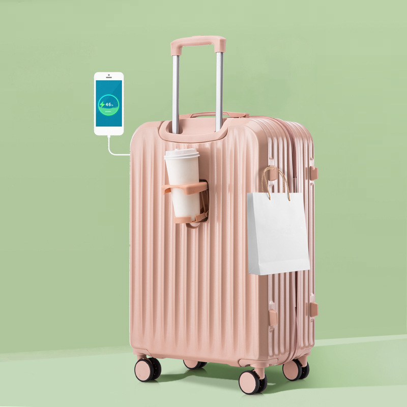 Nueva maleta multifuncional de explosión silenciosa rueda universal de 24 pulgadas caja de palanca de tracción de contraseña