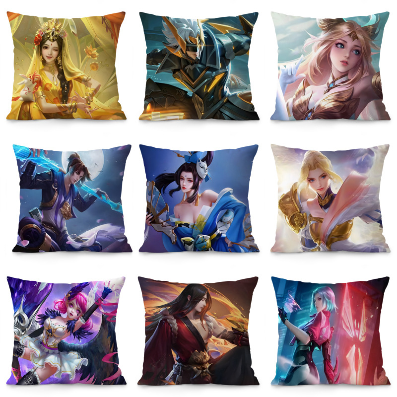 王者荣耀游戏周边抱枕李白貂蝉动漫卡通玩偶可定汽车沙发靠枕枕头