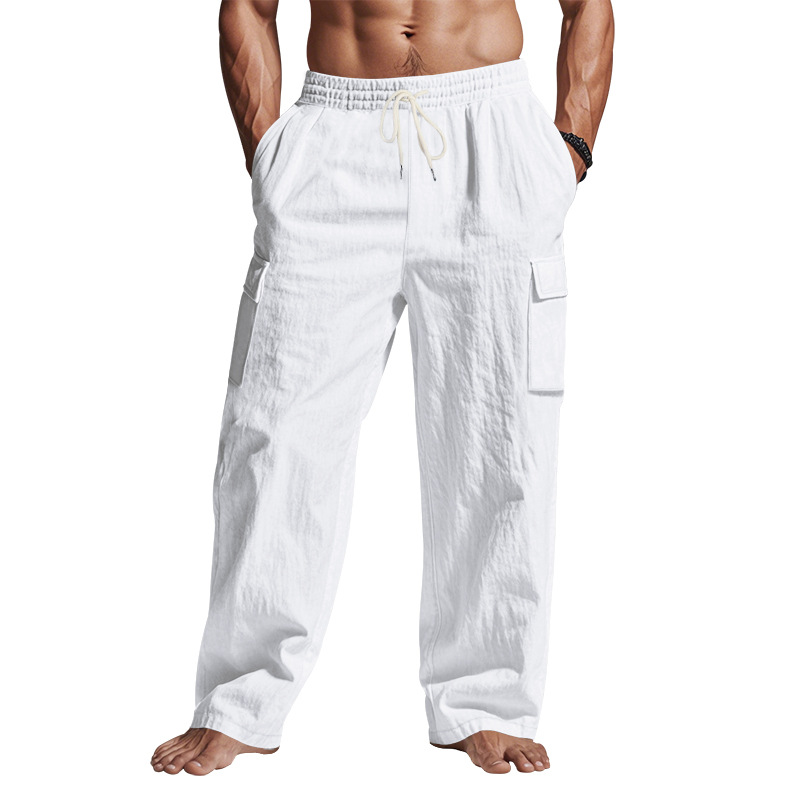 Transfronterizo americano recto hombre pantalones casuales de verano sueltos delgados estilo deportivo de velocidad de secado correa pantalones de trabajo para hombre