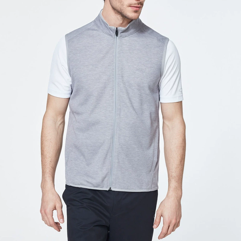 Vest with zipper, spring T-shirt sleevless, polyester, autumn