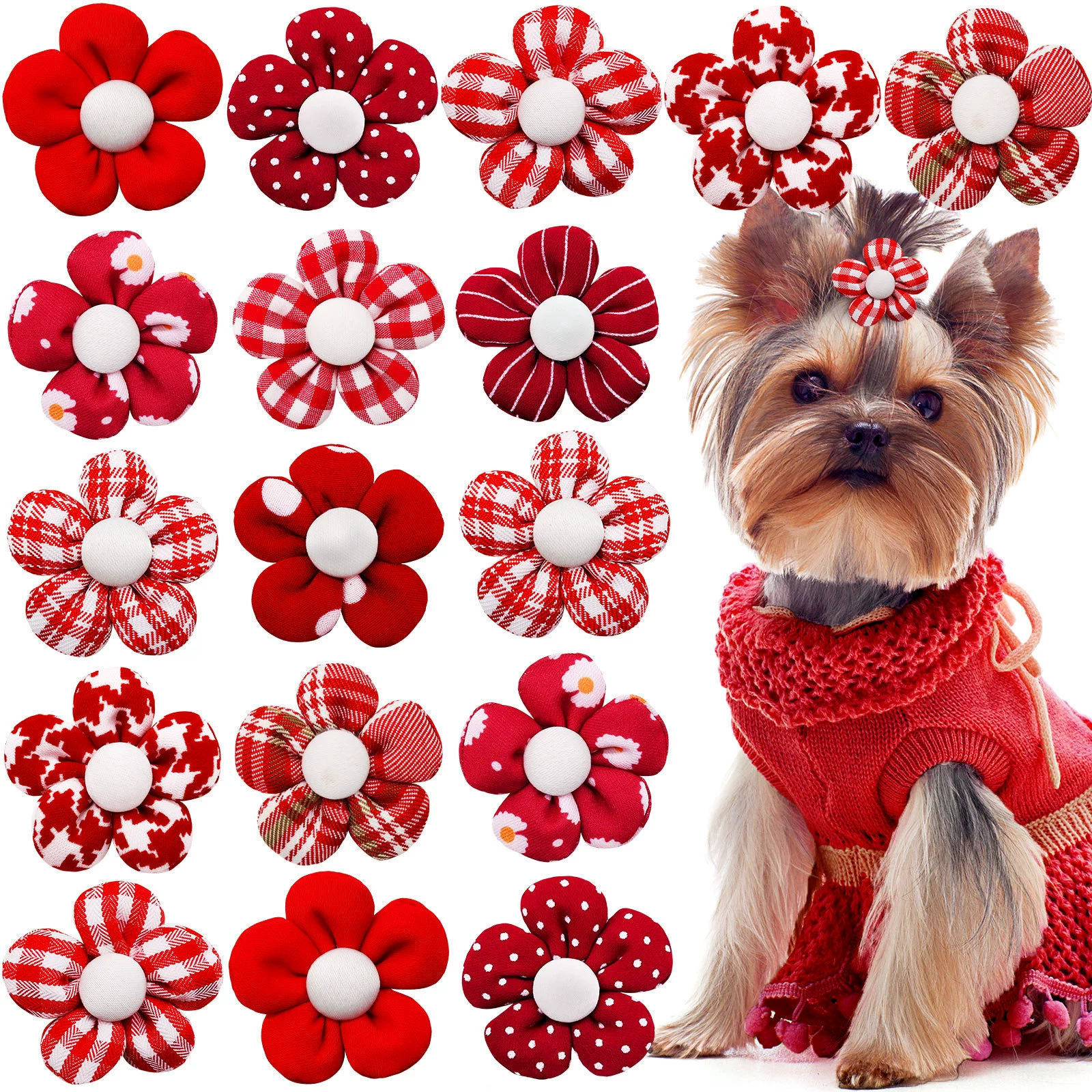 Новый День Святого Валентина Домашние цветы, красные цветы мода милые резиновые цветы, кошки и собаки универсальные