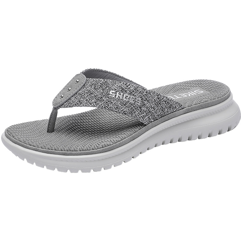 2025 nuevos productos de verano sandalias europeas y americanas chanclas simples para mujer estilo deportivo cuña casual zapatillas de talla grande