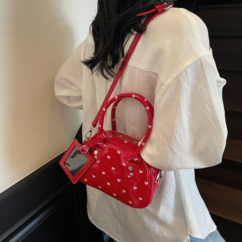 Bolso de moda coreano 2025 verano nuevo bolso femenino amor lunares bolso de hombro bolso de mensajero brillante de alta calidad