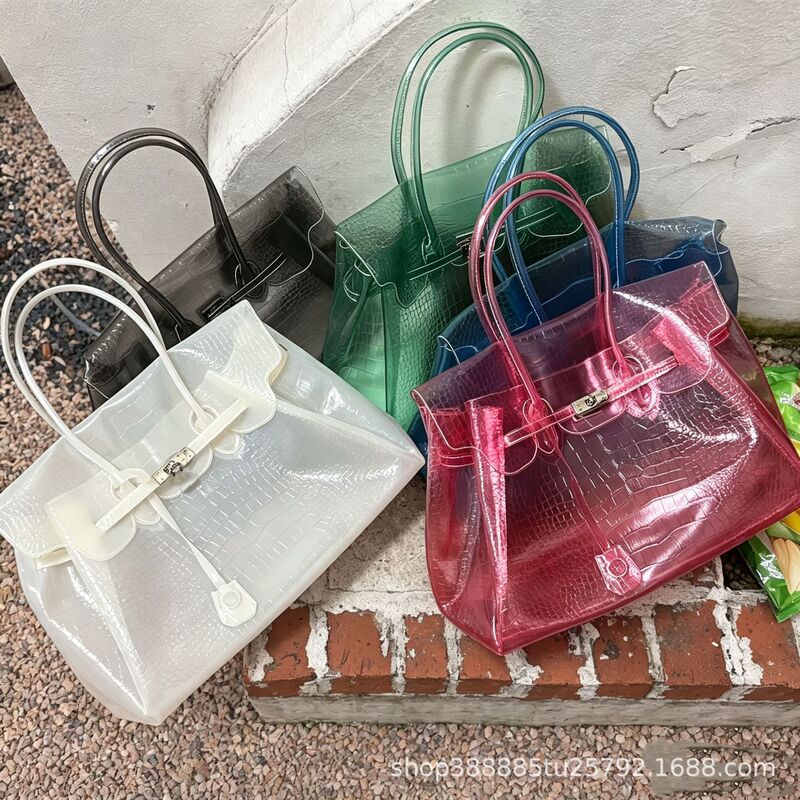 2026 New Transparent Acrylic Handbag for Women, Fashionable Crocodile Pattern Jelly Bag, Versatile Shoulder Bag, Trendy 2026 New Transparent Acrylic Handbag for Women, Fashionable Crocodile Pattern Jelly Bag, Versatile Shoulder Bag, Trendy