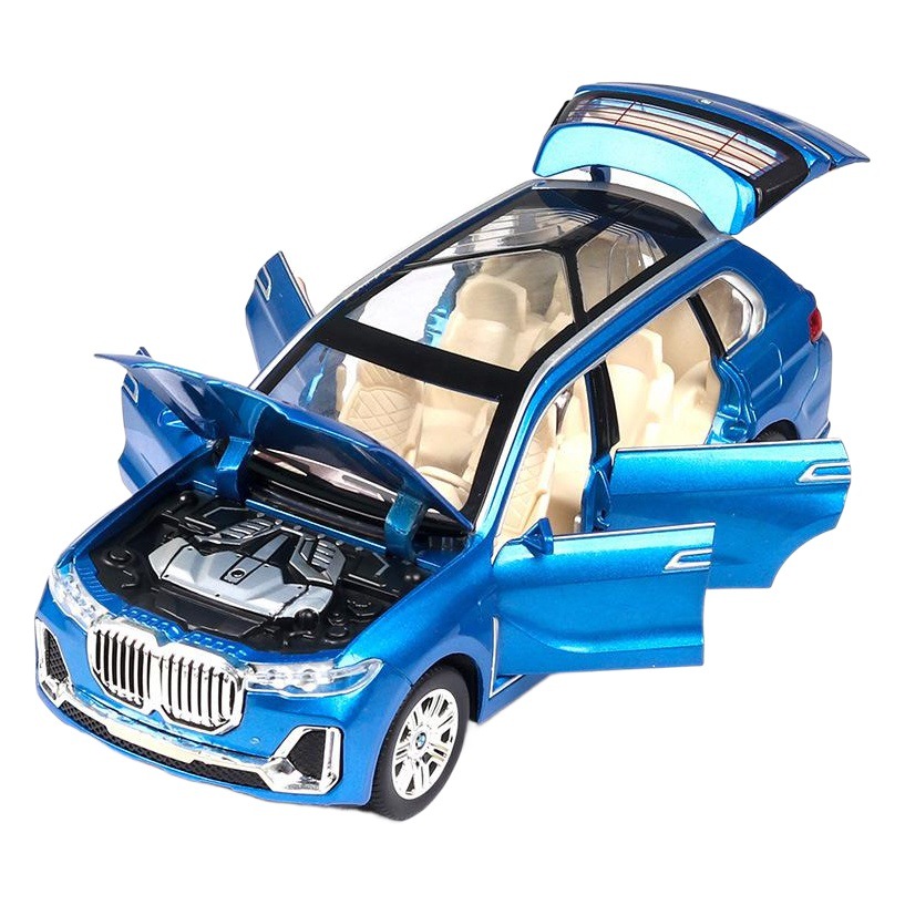 Modelo de coche de aleación de simulación MaX7 en escala 1:24, en caja de espuma, con 6 puertas que se pueden abrir, sonido y luz, juguete infantil, vehículo todoterreno.