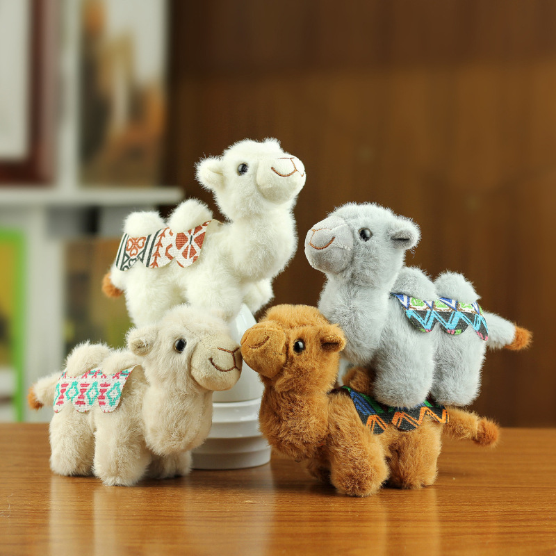Cute Dunhuang camel plush toy pendant, double-humped camel travel souvenir, bag decoration, children's toy