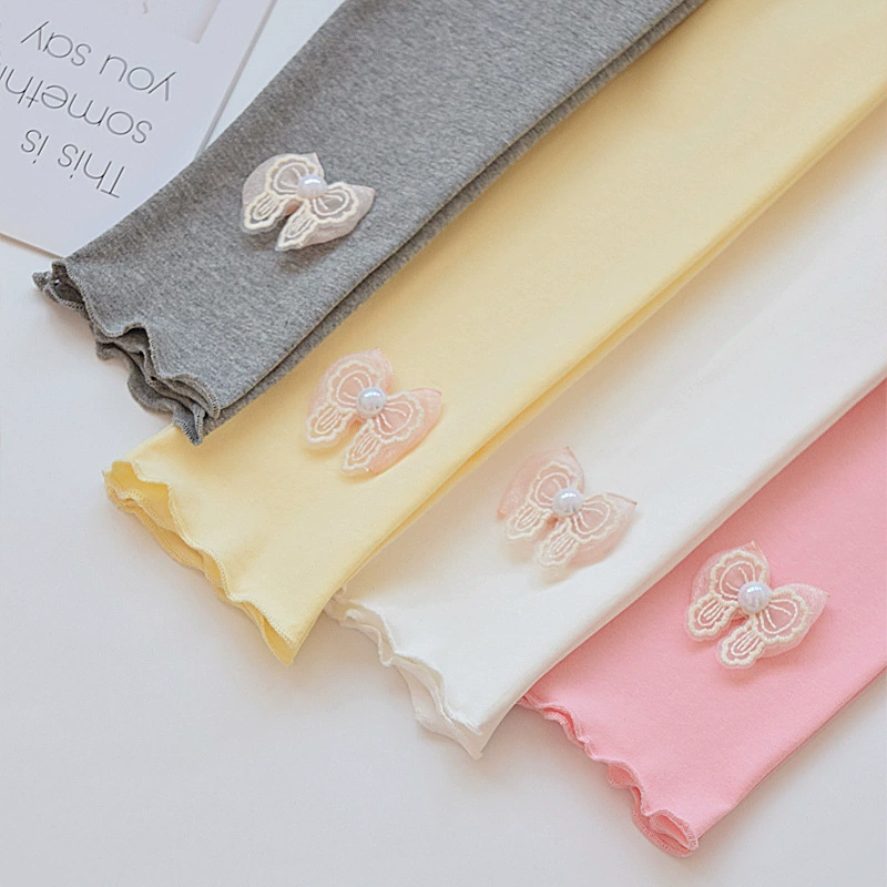 Leggings, summer thin white children's trousers, combed cotton