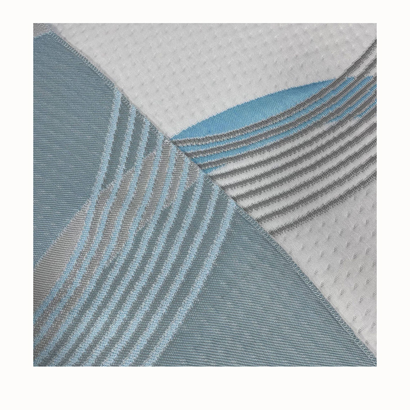 400 gramos de tela de colchón de doble cara azul gris tejido Jacquard tela de colchón de doble cara lino tejido Jacquard