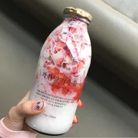 Корейская популярная бутылка красного напитка 500 мл бутылка молочного чая бутылка кофе холодные напитки магазин с фруктовым соком стеклянная бутылка