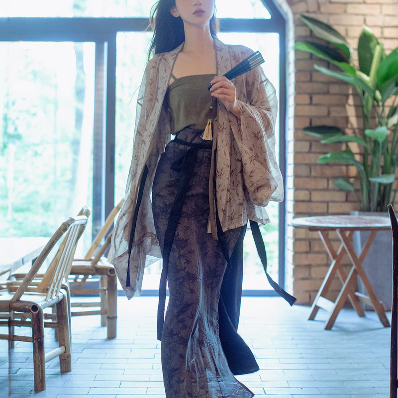 In Stock [Same Style as Yang Mi at the Film Festival] Hanfu [Bamboo Knot Style] Wei and Northern Dynasties Pleated Dress with Suspenders, New Chinese Style