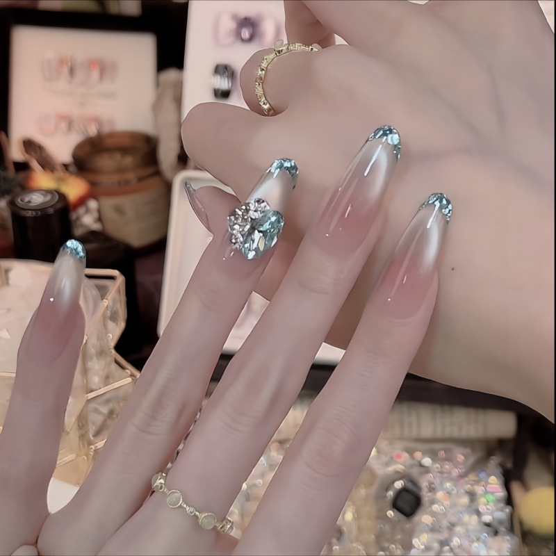 [Deep Sea Dreamland] Manicura de ojos de gato de primavera y otoño de uñas vestidas a mano