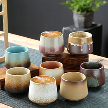 陶瓷杯跨境貨源復古粗陶咖啡杯批發個人家用喝水單杯圍爐煮茶杯子