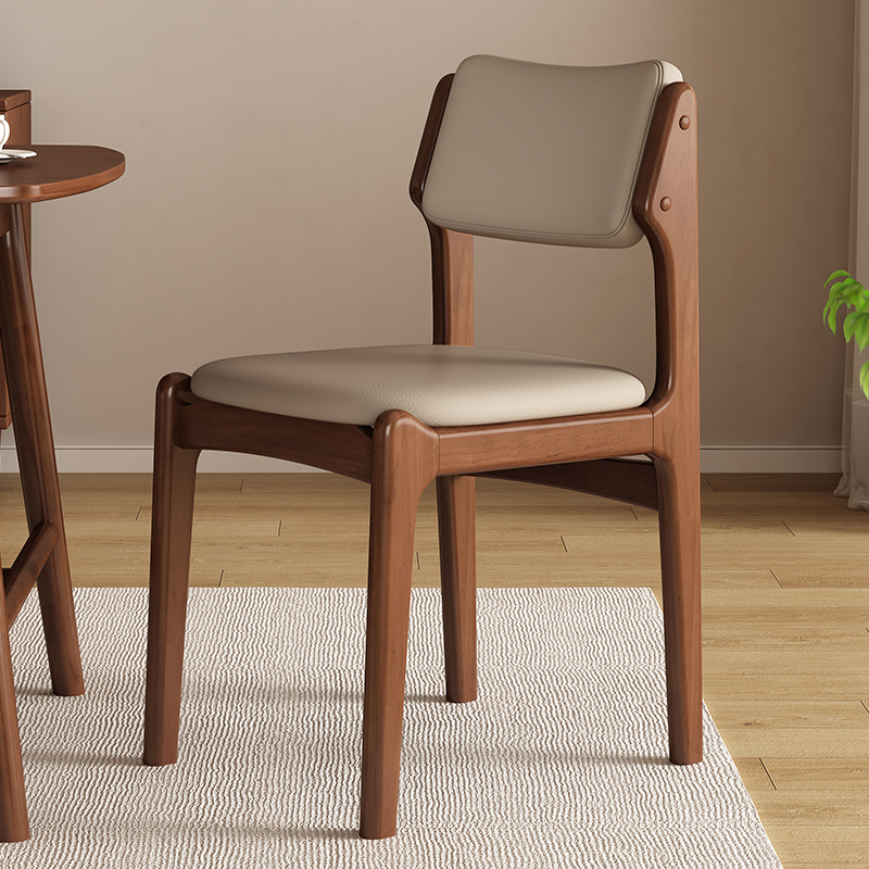 实木餐椅软包靠背椅家用客厅餐厅简约餐凳舒适休闲椅办公椅书房椅