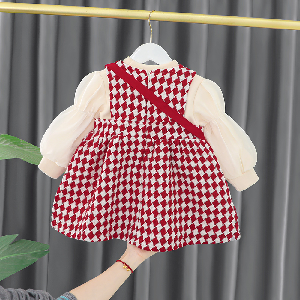 Autumn and Winter Girl Princess Plush for Girls 0 Korean Version 1-2-3-4 Year Old Fashionable Infant Dress_voghion.com
