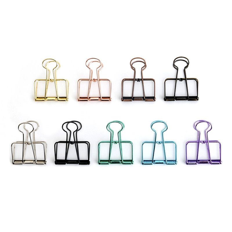Clips de Carpeta Creativos con Diseño Hueco para Uso de Oficina, Clips de Metal Retro Coloridos para Boletos, Clips de Sellado, Clips para Almacenamiento de Documentos al por Mayor