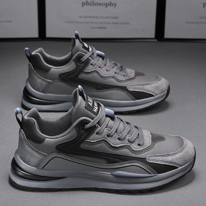Sports Men's 2026 New Spring/Fall Leather Waterproof Anti-Slip Durable Work Casual Trendy Chunky Low-Top Sports Men's 2026 New Spring/Fall Leather Waterproof Anti-Slip Durable Work Casual Trendy Chunky Low-Top