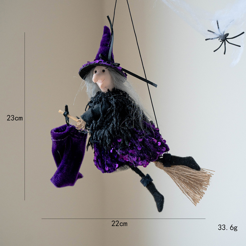国境を越えた新しいハロウィーンの装飾魔法のほうきギフトバッグ魔女ウィザードハットメイクアップ衣装小道具シーンレイアウト|undefined