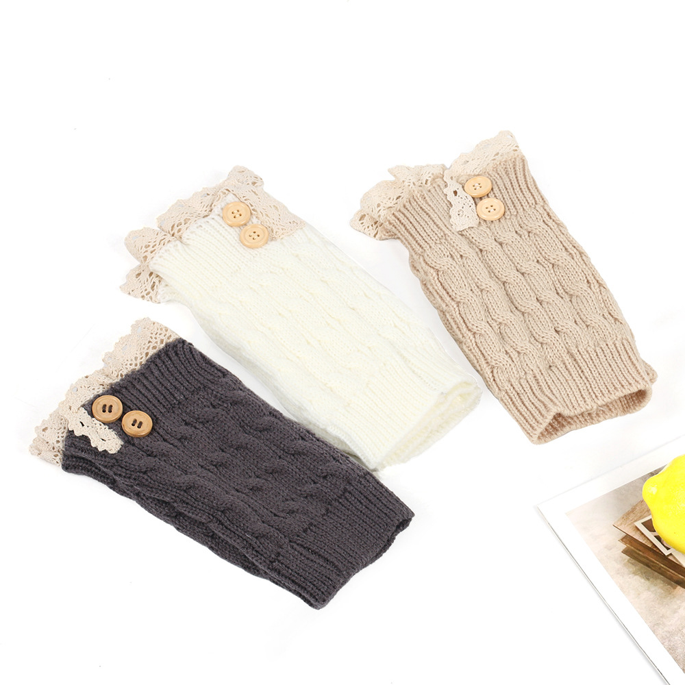80g Weight sock cover Classification sock cover Lingerie Type Polyacrylonitrile Fiber Fabric Type A Pair Quantity Daily Occasion Warm, Breathable Function Color Block, Lace Pattern Winter, Spring, Autumn Season Women's Gender Jacquard Design Casual, Sweet Style Japanese Loose Button Foot Sock Lace Short Booties New Knitted Fashion Short Boots Sets Wool Leg Warmers 3