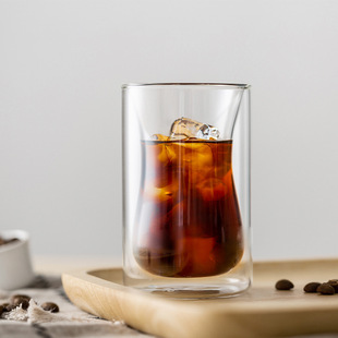 Arabian Flower Tea Cup Double-Layer Glass Cup Home Outdoor Turkish Black Tea Cup Straight Tube Simple Tea Cup