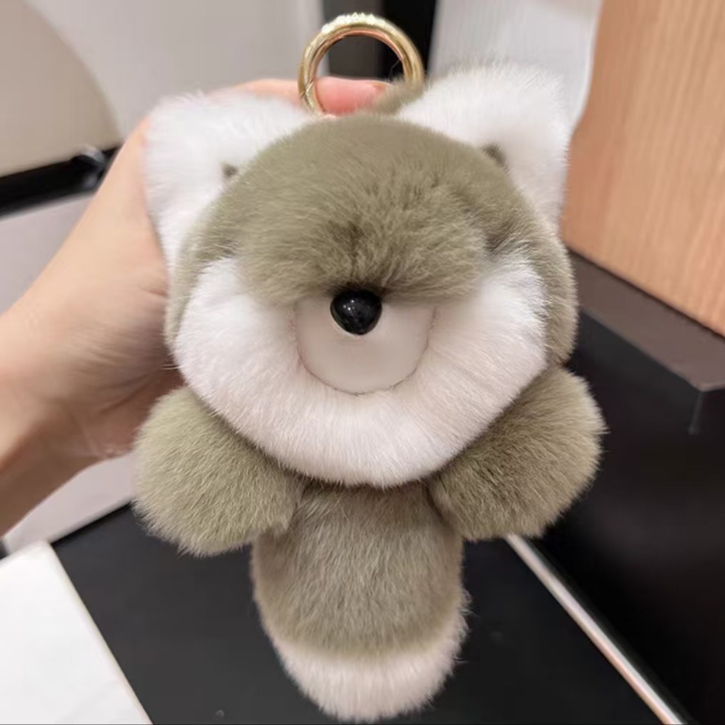 Pequeño zorro de peluche pequeño colgante lindo muñeca de peluche colgante llavero de automóvil bolso colgante regalo