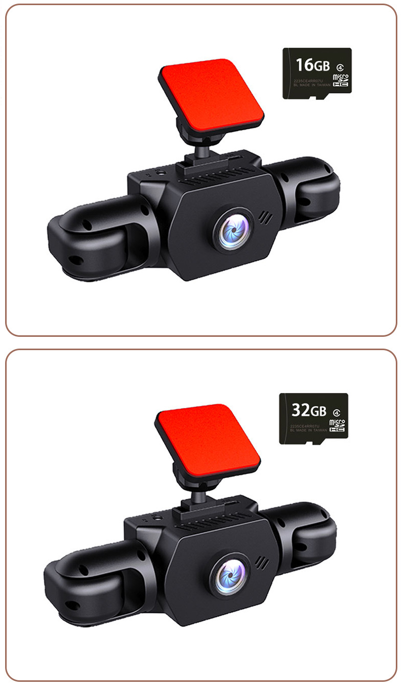 Four-lens panoramic dashcam 360-degree high-definition night vision wide-angle recording car camera system