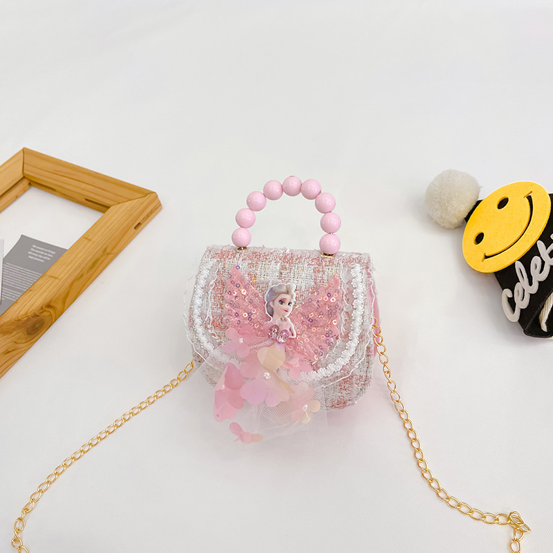 2022 nuevos niños bolso de hombro crossbody Chanel estilo niñas bolsa perla portátil accesorios de dibujos animados bolsa de desgaste