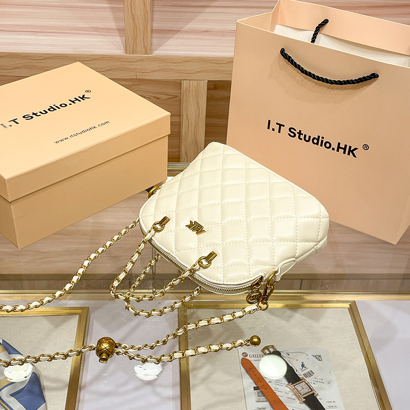 Piccola catena Xiangfeng Lingge in vera pelle 2023 nuova tracolla monospalla di nicchia alla moda e di fascia alta_voghion.com