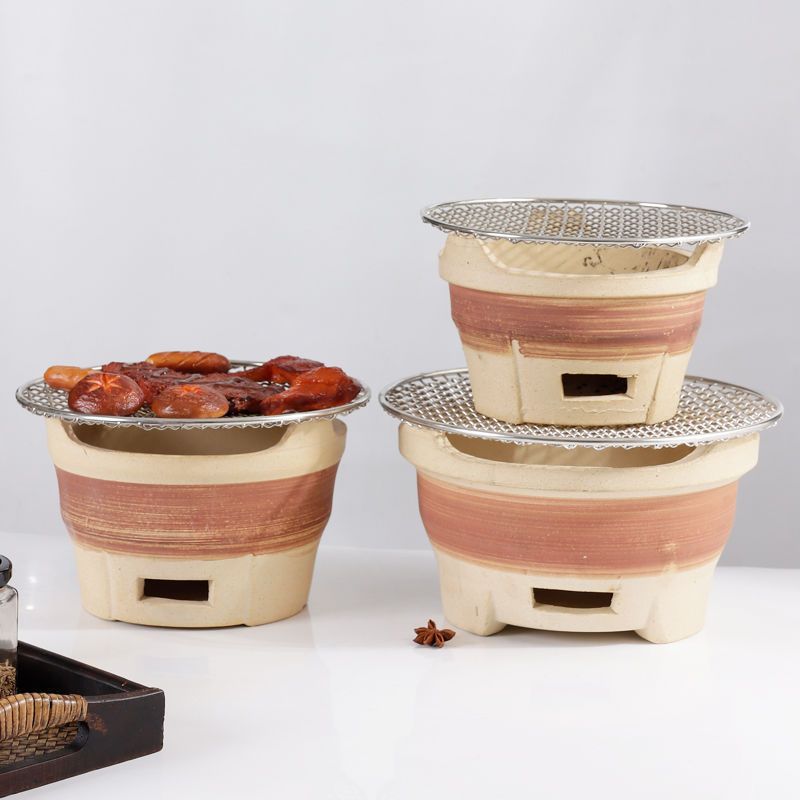 Cooking Stove for Tea Around the Stove, Commercial Charcoal Stove, Mud Small Oven Set, Barbecue Stove, Hot Pot, Household Outdoor Edge Stove