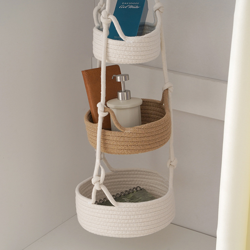 三层收纳篮 浴室洗发膏沐浴露收纳放置篮 家用花盆吊篮文艺清新